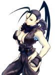  1girl black_gloves breasts capcom cleavage gloves hip_vent ibuki_(street_fighter) large_breasts lowres ninja ponytail solo street_fighter street_fighter_iii street_fighter_iii:_3rd_strike street_fighter_iii_(series) 
