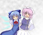 2girls cirno closed_eyes female letty_whiterock multiple_girls perfect_cherry_blossom touhou wings wink 