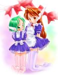  2girls maid multi multiple_girls myuracchi_(ayashii_hon&#039;ya) myuratch robot_ears serio thigh-highs to_heart 