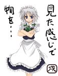  1girl braid female izayoi_sakuya maid makino_(ukiuo) short_hair silver_hair solo touhou twin_braids 