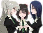  3girls hanazono_shizuma hand_holding multiple_girls rokujou_miyuki sakuragi_kaori sanshita school_uniform strawberry_panic! yuri 