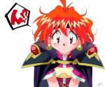  1girl 90s lina_inverse orange_hair slayers solo transparent_background 