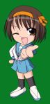  brown_hair chibi kinagi_yuu school_uniform serafuku short_hair suzumiya_haruhi suzumiya_haruhi_no_yuuutsu 