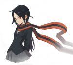  artist_request black_hair highlights long_hair multicolored_hair original red_eyes scarf skirt uniform yarizakura_hime yozakura_quartet 