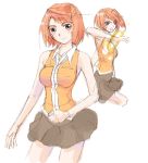  00s 1girl my-hime orange_shirt school_uniform serafuku shirt sketch tokiha_mai 