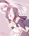  00s 1girl choppy_(artist) doll_joints lactic_acid_bacteria pale_skin rozen_maiden silver_hair solo suigintou violet_eyes yakult 