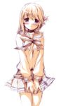  1girl folded_ponytail komaki_manaka kunai_uri monochrome orange_(color) school_uniform serafuku sketch solo to_heart_2 