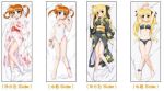  00s arms_up bikini blonde_hair brown_hair dakimakura fate_testarossa japanese_clothes kimono legs long_hair lyrical_nanoha mahou_shoujo_lyrical_nanoha okuda_yasuhiro one-piece_swimsuit red_eyes short_hair swimsuit takamachi_nanoha violet_eyes yukata 