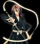  1girl bleach female hair_between_eyes holding holding_sword holding_weapon japanese_clothes kuchiki_rukia parted_lips sash sode_no_shirayuki solo standing sword weapon 