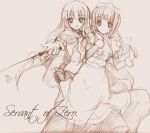  1girl copyright_name graphite_(medium) louise_francoise_le_blanc_de_la_valliere luna_lia maid monochrome siesta sketch solo traditional_media zero_no_tsukaima 