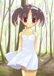  1girl dress red_eyes solo sundress twintails 