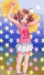  00s armpits brown_hair cheerleader goto_p haruno_sakura_(wandaba_style) pom_poms skirt star twintails wandaba_style 