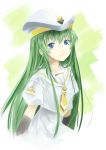  1girl alice_carroll aria blue_eyes green_hair long_hair mizuki_makoto smile solo uniform 