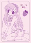  1girl monochrome nanase_miori okuwaka_tsubomi purple solo strawberry_panic! 
