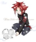  00s 1boy bakuten_shoot_beyblade beyblade casual cross cross_necklace dog eye_contact footprints green_eyes jewelry light_smile long_sleeves looking_at_another lowres male_focus necklace one_knee outdoors outstretched_hand pants profile puppy redhead shoes short_hair smile sneakers snow snowing spiky_hair sweater turtleneck yuriy_ivanov 