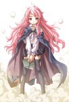  1girl artist_request cape louise_francoise_le_blanc_de_la_valliere miniskirt pentacle pink_eyes pink_hair skirt solo thigh-highs torn_clothes wand zero_no_tsukaima zettai_ryouiki 