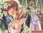  2boys 2girls aijou aikou bride church couple crusader dress hetero kiss multiple_boys multiple_girls ragnarok_online swordman swordsman_(ragnarok_online) wedding wedding_dress xration 