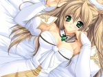  1girl bed detached_sleeves game_cg green_eyes long_hair lovelaby princess solo swee_tiey_caramelize 