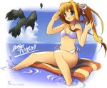  1girl air bikini bird blonde_hair crow kamio_misuzu kantoku side-tie_bikini solo sora_(air) swimsuit 