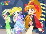  3girls akazutsumi_momoko blonde_hair blue_eyes earrings goutokuji_miyako hair_ribbon hyper_blossom jewelry long_hair matsubara_kaoru multiple_girls octi ponytail powered_buttercup powerpuff_girls powerpuff_girls_z red_eyes ribbon rolling_bubbles 