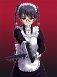  1girl combat_maid copyright_request cqc gun handgun knife maid pistol sakaki_imasato solo weapon 