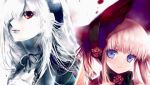  00s 2girls blue_eyes cradle_(artist) kei_(keigarou) kuroya_shinobu multiple_girls pink_hair red_eyes rozen_maiden shinku suigintou white_hair 