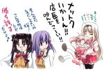  4girls angry blonde_hair bow brown_hair crossover fate/stay_night fate_(series) kicking kusugawa_sasara long_hair maaryan matou_sakura multiple_girls panties pantyshot purple_hair redhead school_uniform serafuku sweat tears to_heart_2 tohsaka_rin trait_connection translated underwear 