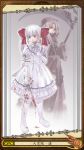  2girls asura_fantasy_online blood dagger death_(entity) kuga_tsukasa multiple_girls omc ribbon scythe twintails weapon 