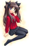  1girl fate/stay_night fate_(series) long_legs solo thigh-highs tohsaka_rin turtleneck 