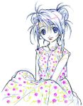  1girl aeru color_trace monochrome nishida_asako simoun sketch solo spot_color 