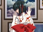  1girl carnelian game_cg japanese_clothes kimono night_demon ribbon ryuujou_mashiro solo tagme 