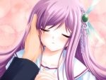  1girl broccoli cross_world game_cg male_hand purple_hair ren_ralpha_arcier sakurazawa_izumi tears 