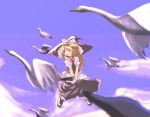  1girl blonde_hair broom broom_riding female hat kirisame_marisa neki-t oekaki solo touhou witch_hat 