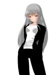  00s 1girl highres long_hair older red_eyes rozen_maiden silver_hair simple_background smile solo suigintou very_long_hair white_background 