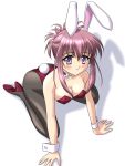  00s 1girl animal_ears black_legwear bow bowtie bunny_tail bunnysuit chikage_(sister_princess) leotard masakichi_(crossroad) pantyhose rabbit_ears red_shoes shoes sister_princess solo strapless tail wrist_cuffs 