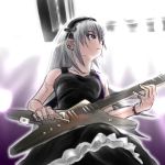  00s 1girl electric_guitar from_below guitar hairband instrument piercing rozen_maiden silver_hair solo star(guitar) suigintou tank_top 