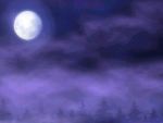  full_moon izumo landscape moon night no_humans pine_tree scenery star tree yamamoto_kazue 