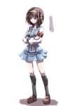  armband brown_hair school_uniform serafuku short_hair suzumiya_haruhi suzumiya_haruhi_no_yuuutsu tokyo_(great_akuta) 