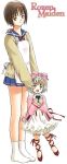  00s 2girls apron blonde_hair bloomers bow footwear hina_ichigo kashiwaba_tomoe multiple_girls pink_bow rozen_maiden socks toshi_hiroshi underwear 