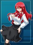  atlus bow breasts kirijou_mitsuru long_hair lowres persona persona_3 red_eyes redhead ribbon school_uniform serafuku 