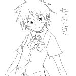  arisawa_tatsuki bleach lowres monochrome oekaki school_uniform serafuku short_hair tomboy translated 