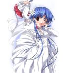  1girl blue_hair dress katsuragi_kao miyama-zero princess_bride solo wedding_dress 