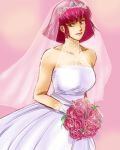  bridal_veil bride dress flower gundam haman_karn lowres pink_hair rose short_hair veil violet_eyes wedding_dress zeta_gundam 