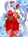  flower hoshino_ruri japanese_clothes kidou_senkan_nadesico kimono twintails yukata 