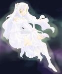  00s 1girl :o bangs boots flower flower_eyepatch hair_flower hair_ornament hands_together invisible_chair kirakishou long_hair looking_at_viewer rozen_maiden solo thigh-highs thigh_boots two_side_up very_long_hair white_clothes white_hair yellow_eyes 