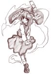  1girl amamizu_(myofuu_kai) arms_behind_back female frilled_hat frilled_shirt_collar frills hat instrument keyboard keyboard_(instrument) long_sleeves lyrica_prismriver monochrome open_eyes shirt shoes short_hair simple_background sketch skirt socks solo star touhou 