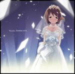  1girl blush bride dress folded_ponytail gloves happy kantoku komaki_manaka solo to_heart_2 wedding_dress 
