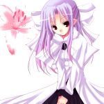  00s 1girl flower half_updo len lowres pointy_ears purple_hair red_eyes rikudou_inuhiko solo tsukihime white_len 