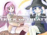  00s 2006 2girls character_name copyright_name halloween hat jack-o&#039;-lantern multiple_girls okuwaka_tsubomi pantyhose pumpkin strawberry_panic! trick_or_treat tsukidate_chiyo witch_hat 