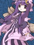  1girl crescent female hat long_hair mizumi_(artist) patchouli_knowledge purple_hair solo touhou 